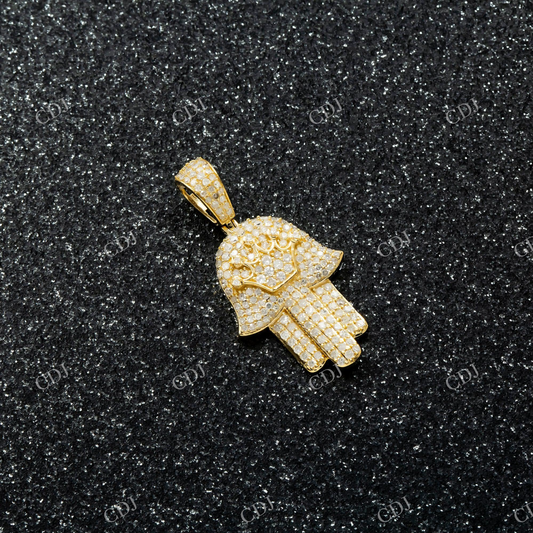 Iced out Hamsa Hand Moissanite Pendant Hip Hop Pendent customdiamjewel