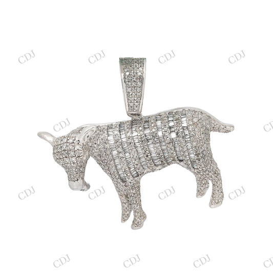 925 Silver Iced Out Moissanite Bull Pendant Hip Hop Pendent customdiamjewel