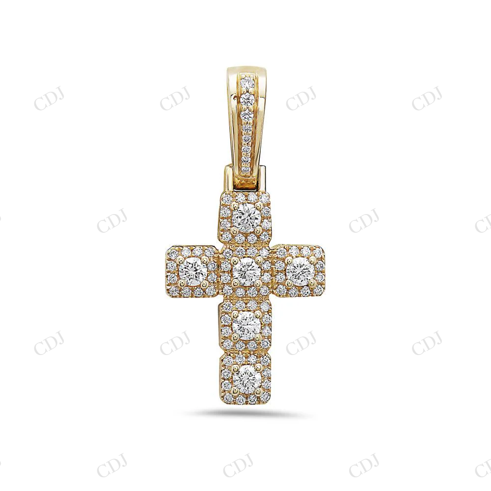 Square Cluster Cross 925 Silver Moissanite Pendant Hip Hop Pendent customdiamjewel