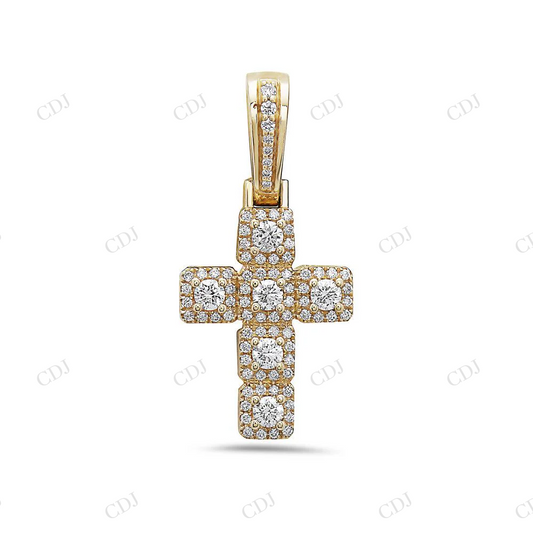 Square Cluster Cross 925 Silver Moissanite Pendant Hip Hop Pendent customdiamjewel