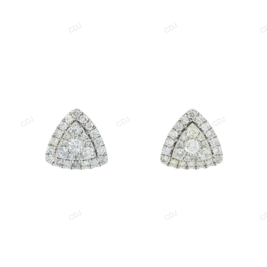 Gold Lab Grown Diamond Trillion Shape Stud Earrings for Women hip hop jewelry customdiamjewel