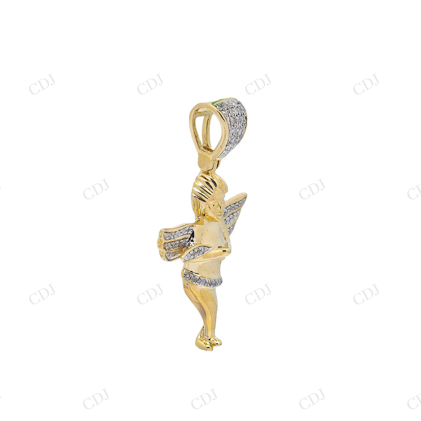Cherub Angel Wing Pendant Fully Iced Out Diamond Hip Hop Pendant Hip Hop Pendent customdiamjewel