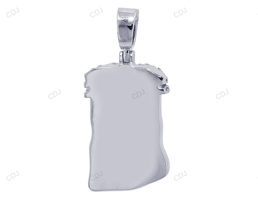 Jesus White Gold Lab Grown Diamond Iced Out Pendant hip hop jewelry CustomDiamJewel