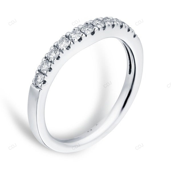 White Gold CVD Diamond Handmade Wedding Band