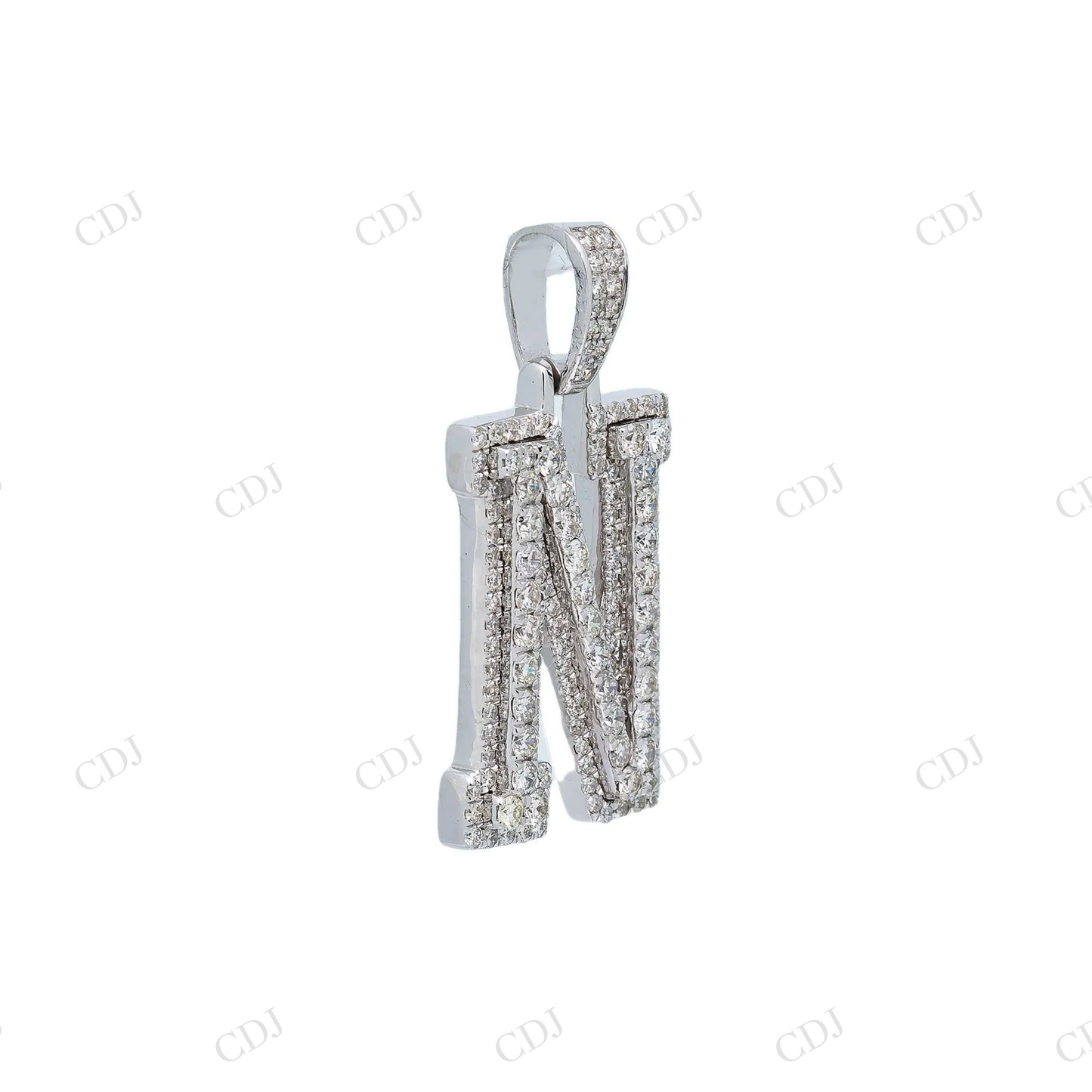 Customized N Initial moissanite 925 Sterling silver Pendant Hip Hop Pendent customdiamjewel