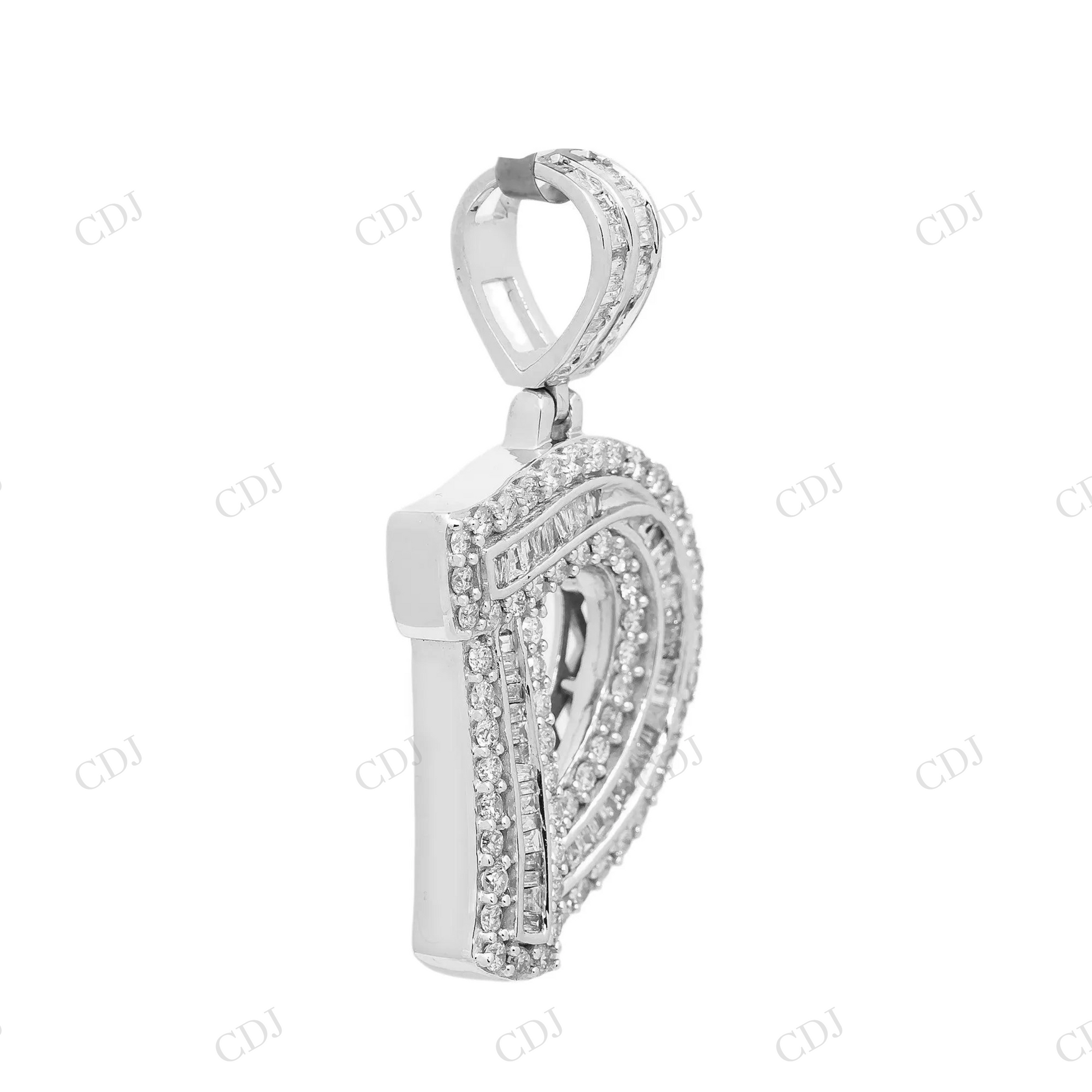 Moissanite Baguette Iced Out 925 Sterling Silver D Letter Pendant Hip Hop Pendent customdiamjewel