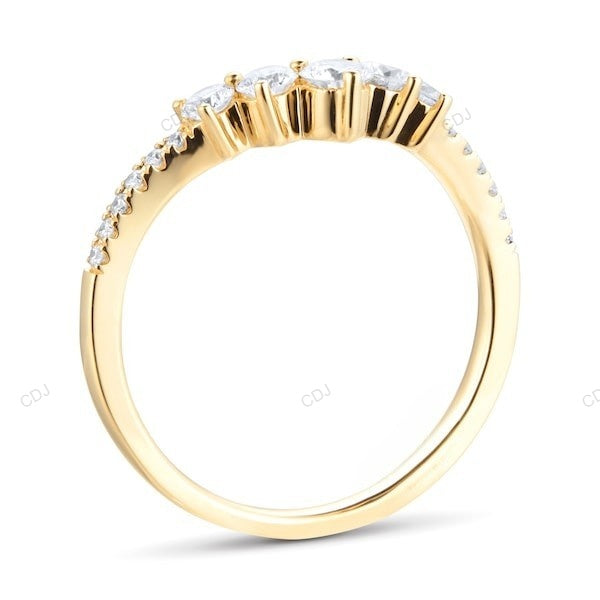 Yellow Gold Lab Grown Diamond Wedding Band For Daily Wear