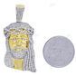 Yellow Gold Lab Created Diamond Jesus Head Pendant hip hop jewelry CustomDiamJewel
