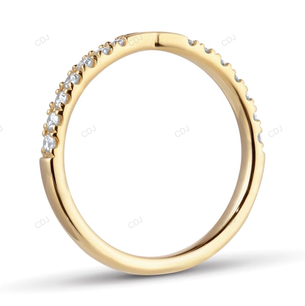 18K Solid Gold Lab Grown Diamond Wedding Band