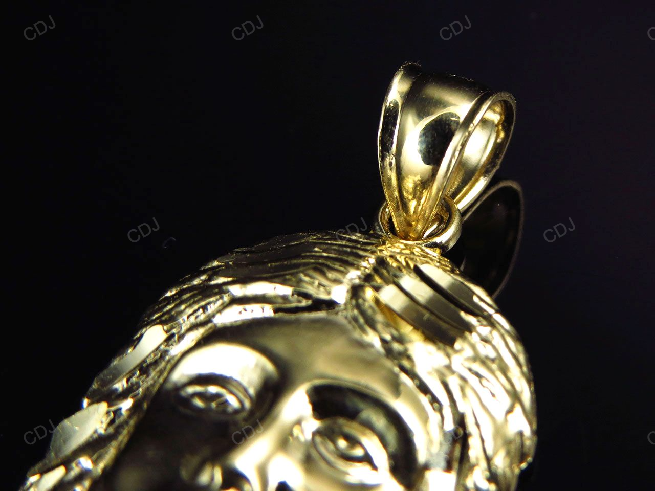 1.5 inch Yellow Gold Plain Jesus Pendant hip hop jewelry CustomDiamJewel