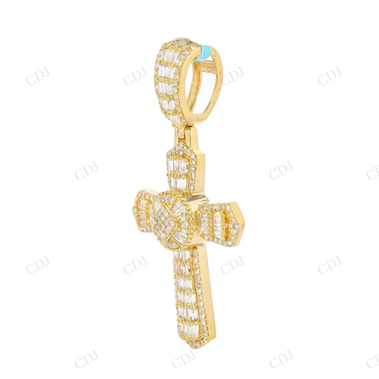 Baguette Cut Moissanite Iced Out Cross 925 Silver Pendant Hip Hop Pendent customdiamjewel