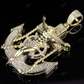Yellow Gold Crucifix Jesus Anchor CVD Diamond Pendant hip hop jewelry CustomDiamJewel