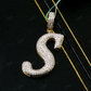 1.38 CTW Iced Out Letter S 925 Sterling Silver Moissanite Pendant Hip Hop Pendent customdiamjewel