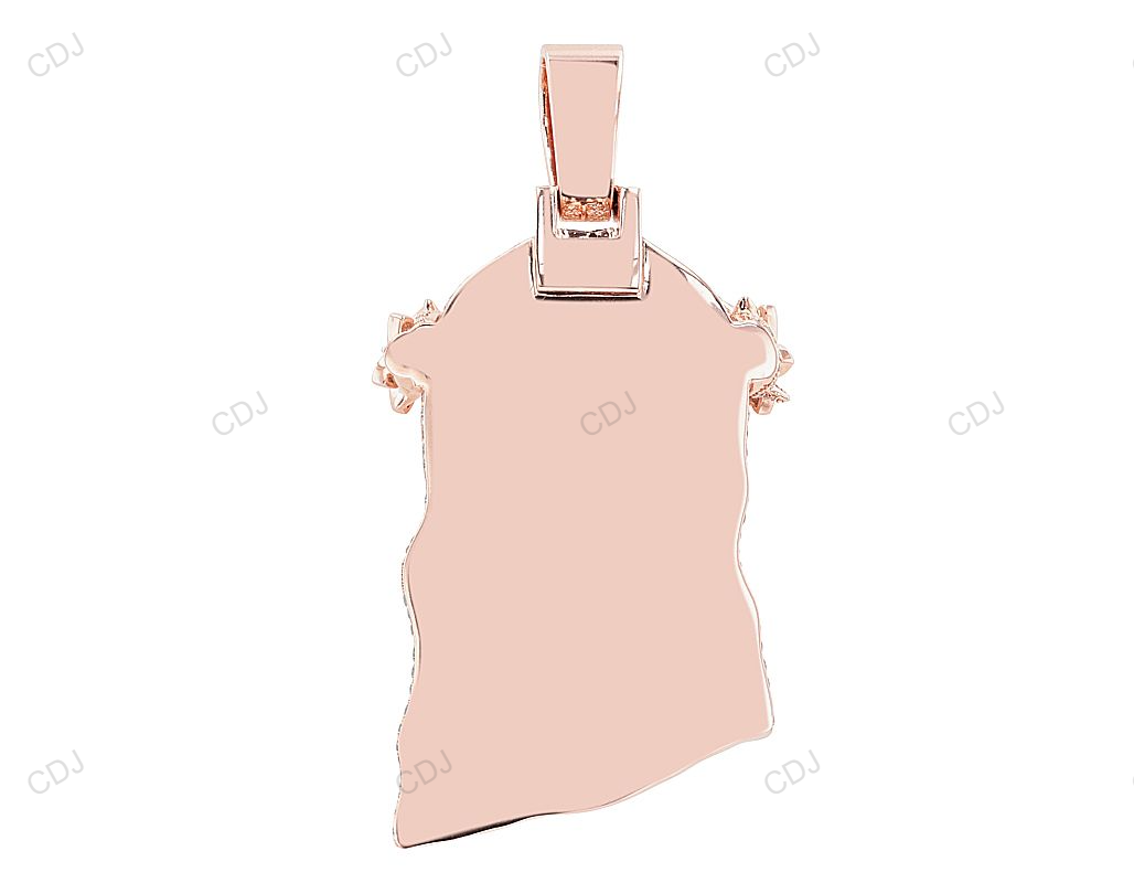 Rose Gold Lab Grown Diamond Pear Cut Floral Head Pendant hip hop jewelry customdiamjewel