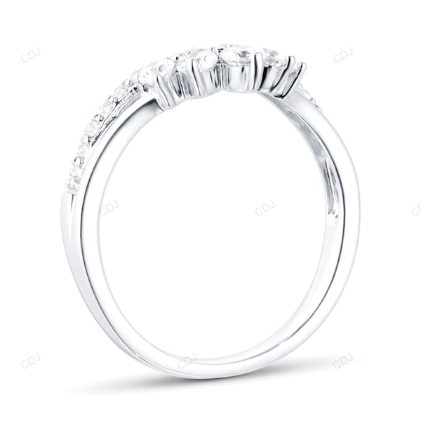 Handmade Lab Created Diamond Solid Gold Wedding Band