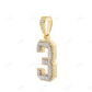 Rapper Style Number 3 Moissanite 925 Silver Fully Iced Out Pendant Hip Hop Pendent customdiamjewel
