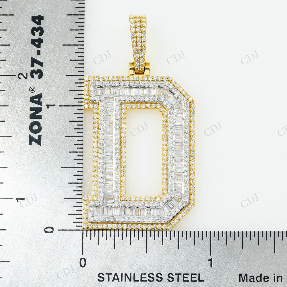 Custom 925 Silver Letter D Moissanite Pendant Hip Hop Pendent customdiamjewel