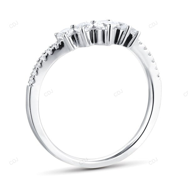18KT Gold Lab Grown Diamond Curved Weeding Band