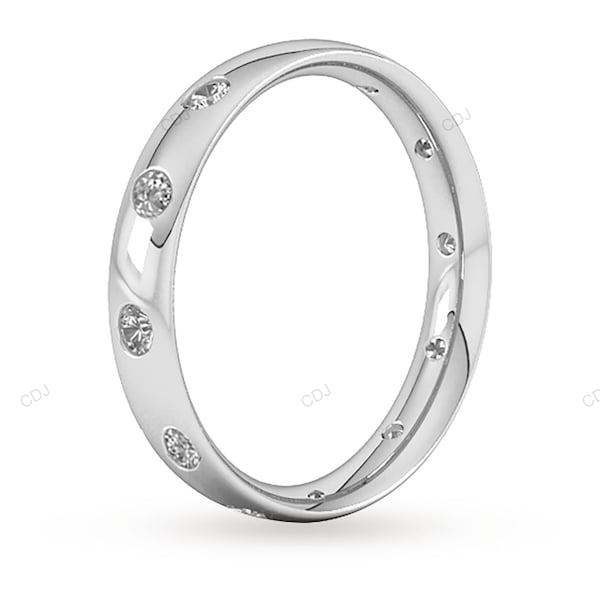 Rose Gold Flush Setting CVD Diamond Wedding Band
