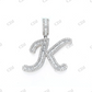 0.50 CTW Initial K Pendant Baguette Cut 925 Sterling Silver Pendant Hip Hop Pendent customdiamjewel