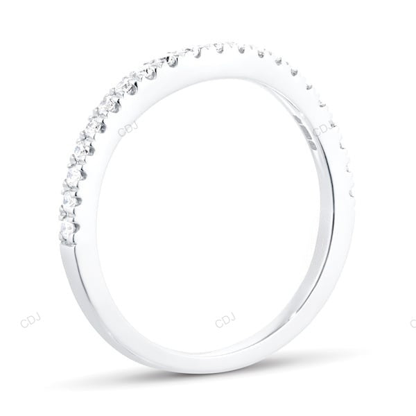 White Gold Lab Created Wedding Band For Every Day