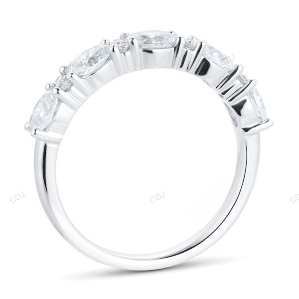 White Gold Lab Grown Diamond East West Wedding Band