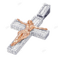 Jesus Crucifix Baguette CVD Diamond Two-Tone Pendant hip hop jewelry CustomDiamJewel
