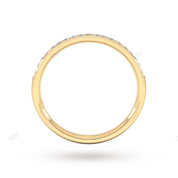 Rose Gold Lab Grown Diamond Halt Eternity Wedding Band