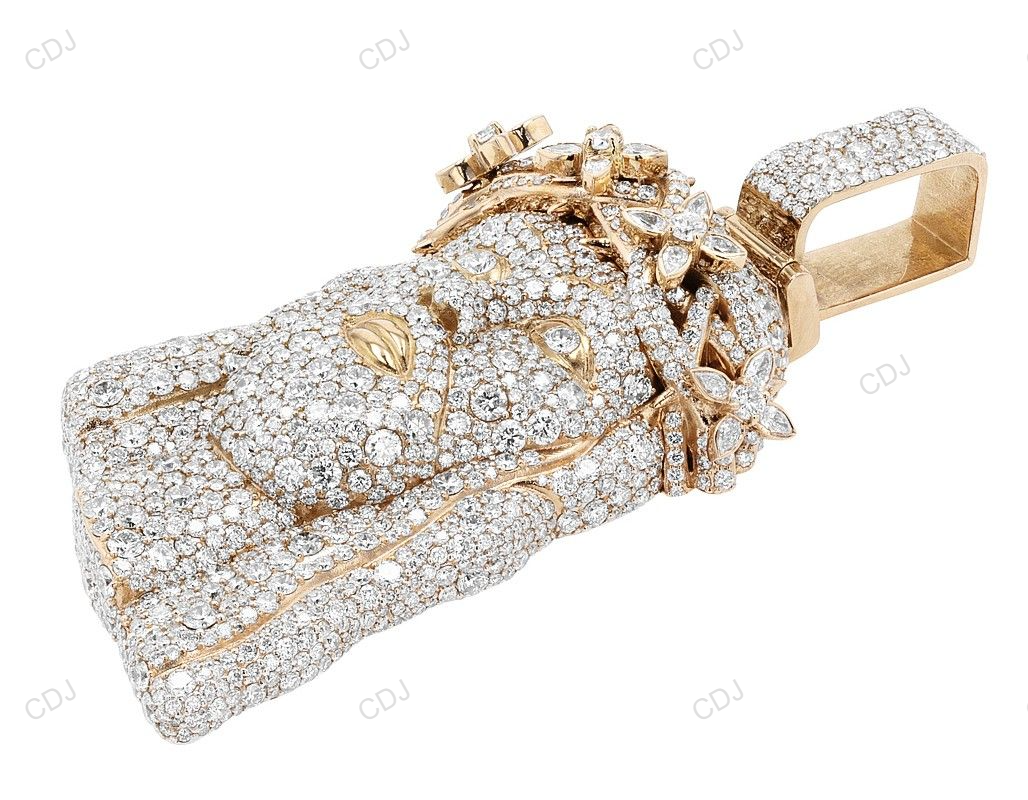 20.9 CTW Gold CVD Diamond Custom Cross Jesus Pendant hip hop jewelry CustomDiamJewel