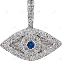 925 Silver Evil Eye Moissanite Pendant Hip Hop Pendent customdiamjewel