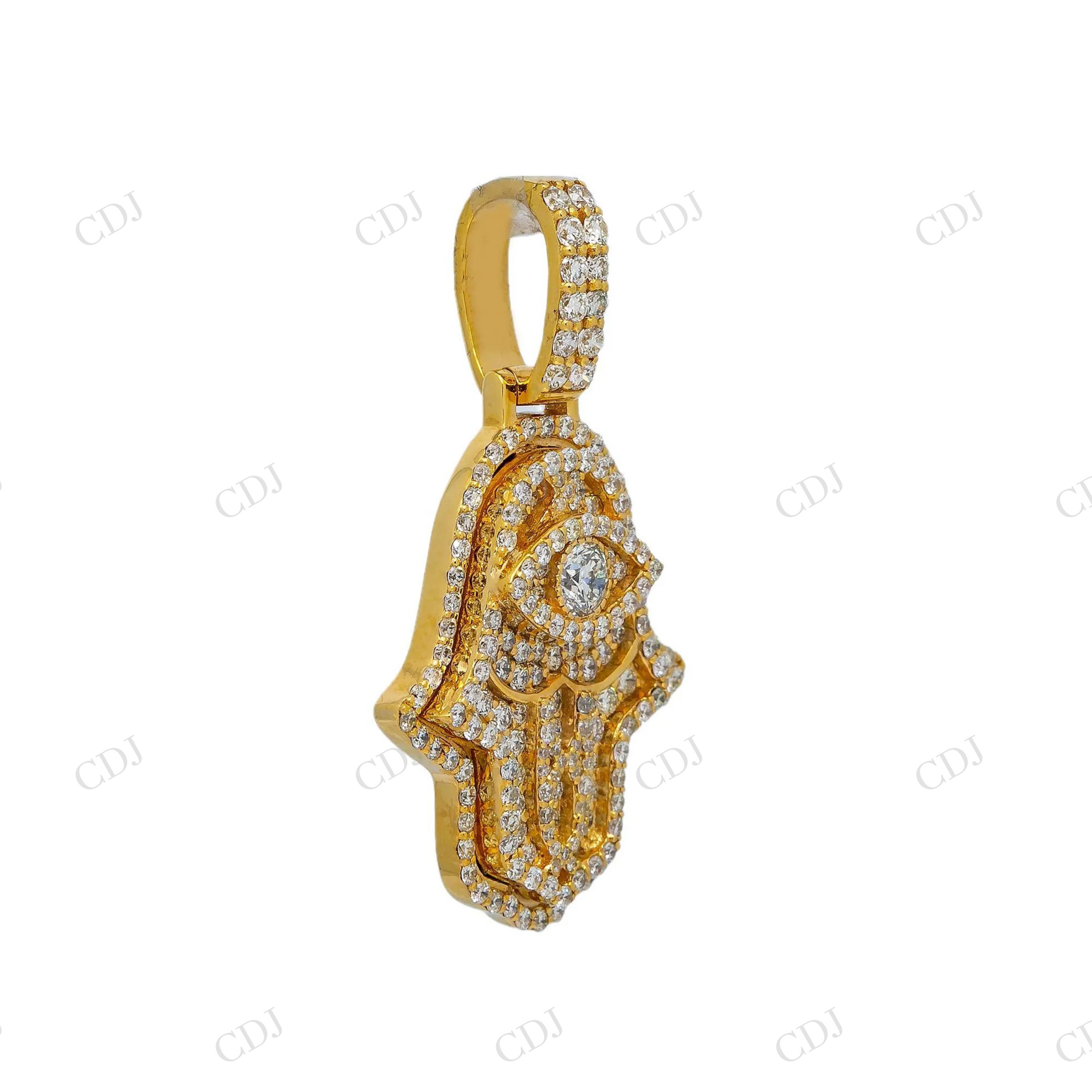 925 Silver Moissanite Hamsa Hand Unisex Pendant Hip Hop Pendent customdiamjewel