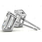 Yellow Gold Emerald Cut Lab Created Diamond Earrings