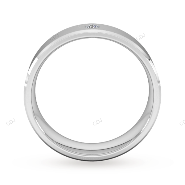 Lab Grown Diamond Flush Setting Gold Wedding Band