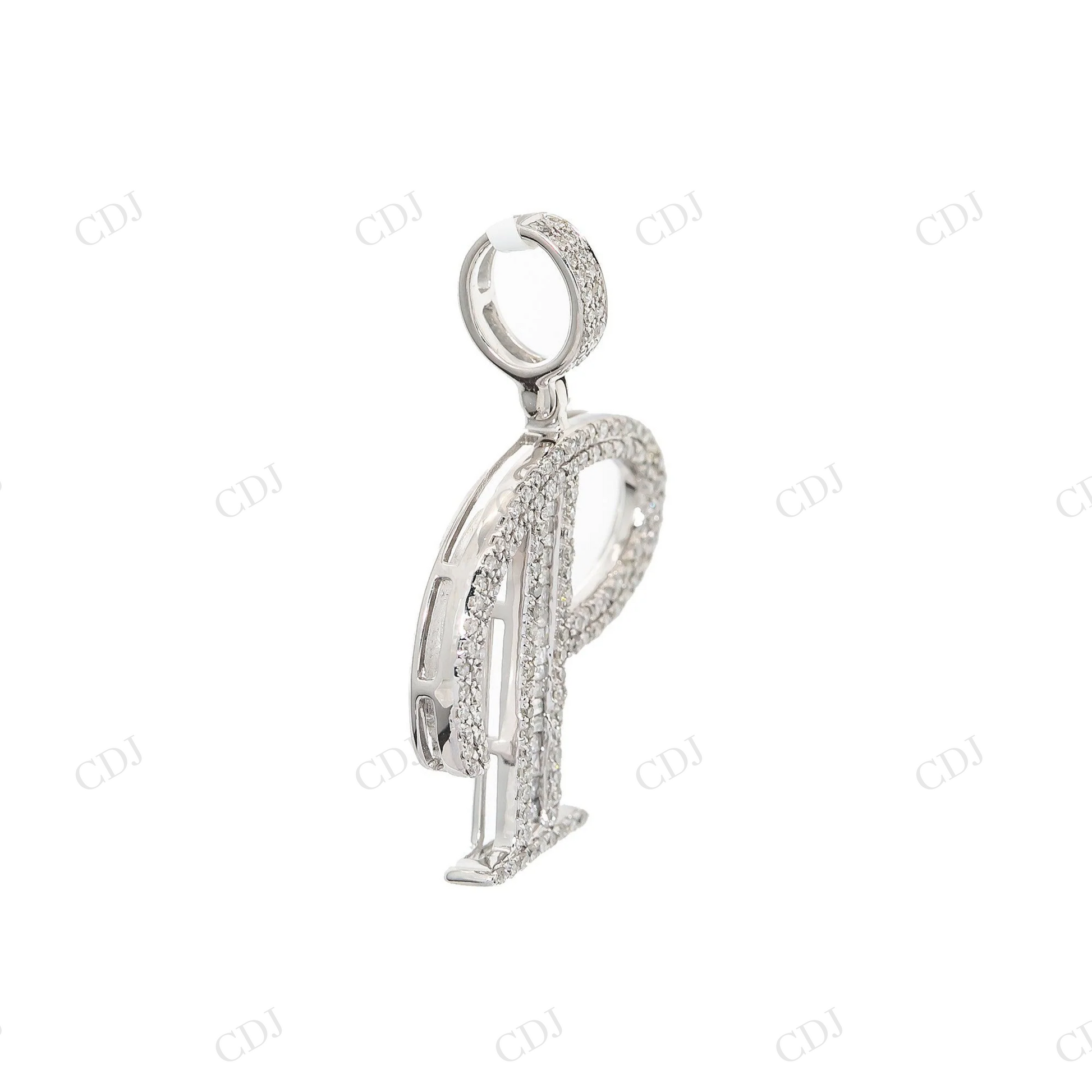 925 Sterling Silver Moissanite Bagutte Round Diamond P Letter Pendant Hip Hop Pendent customdiamjewel