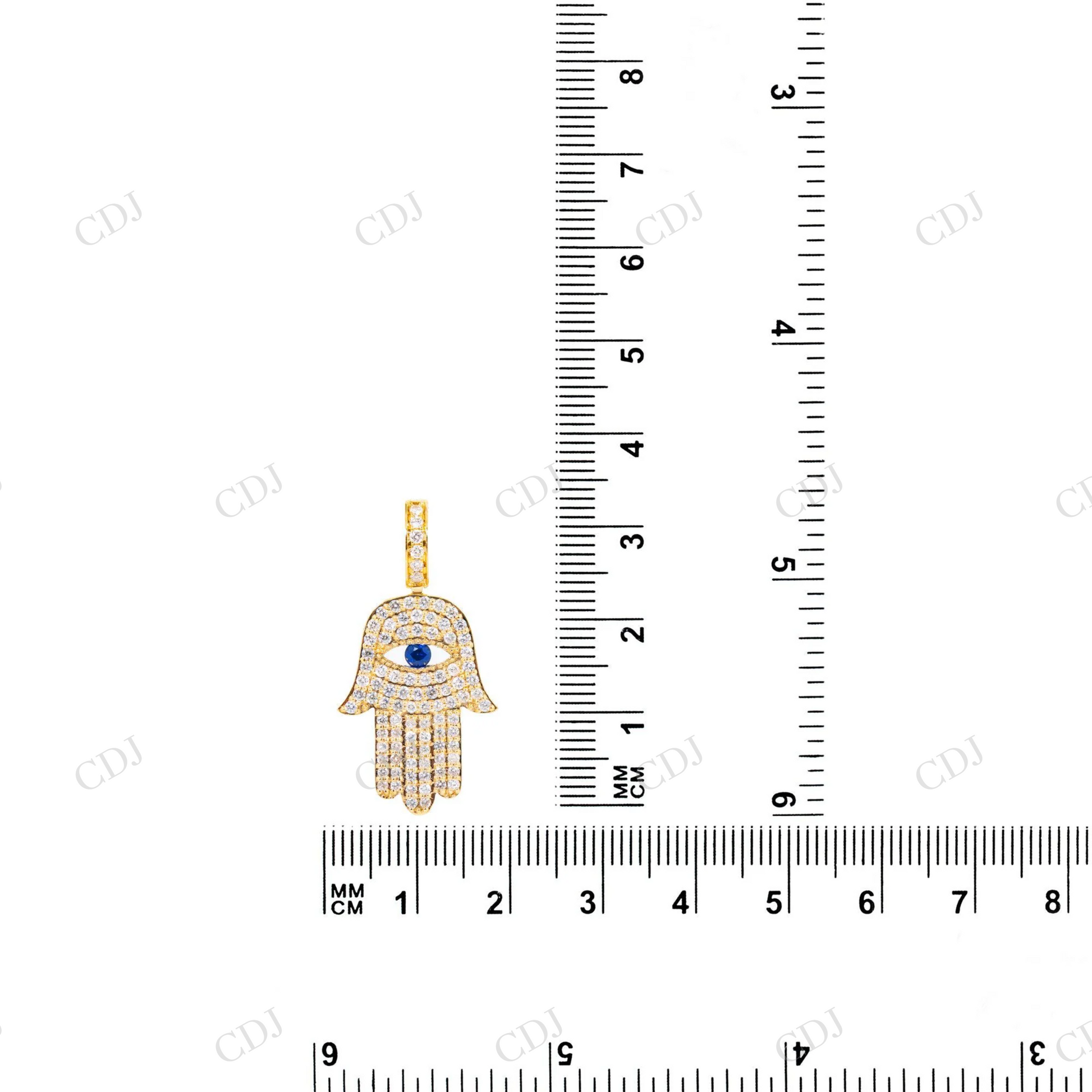 Iced Out Hamsa Hand Evil Eye 925 Silver Moissanite Pendant Hip Hop Pendent customdiamjewel