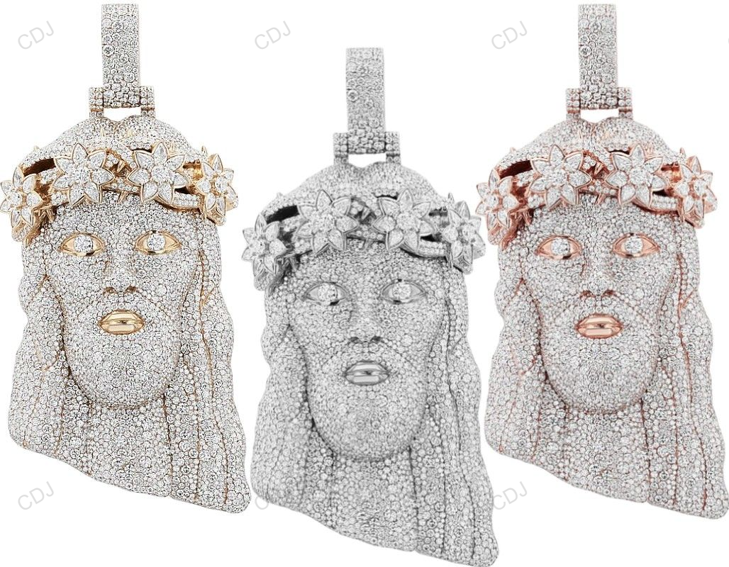 59.17 CTW Iced Out Lab Grown Diamond Unique Jesus Pendant hip hop jewelry CustomDiamJewel