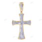 Two-Tone Gold CVD Diamond Cross Jesus Pendant customdiamjewel