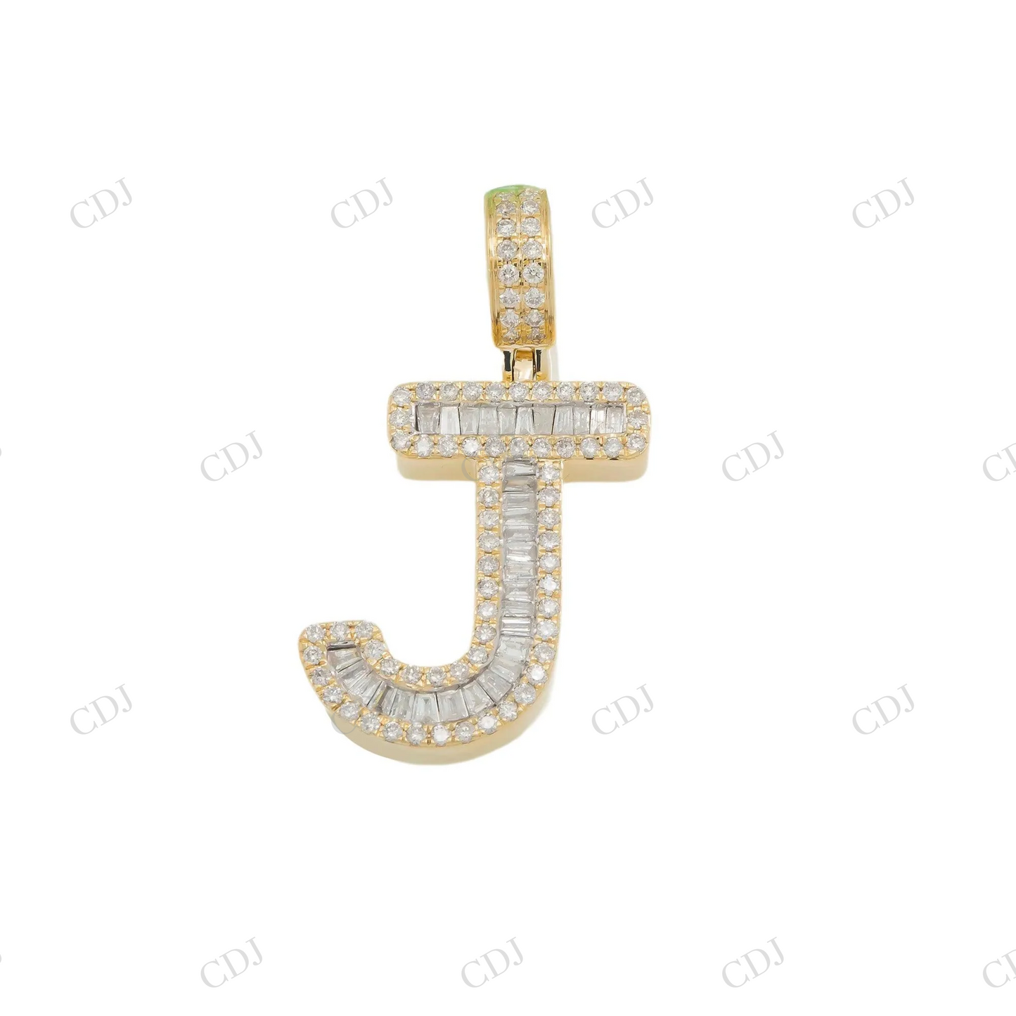 925 Silver Moissanite J Alphabet Pendant Hip Hop Pendent customdiamjewel