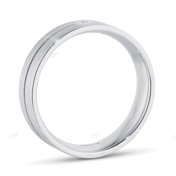 Flush Setting Lab Grown Diamond Wedding Band For Men