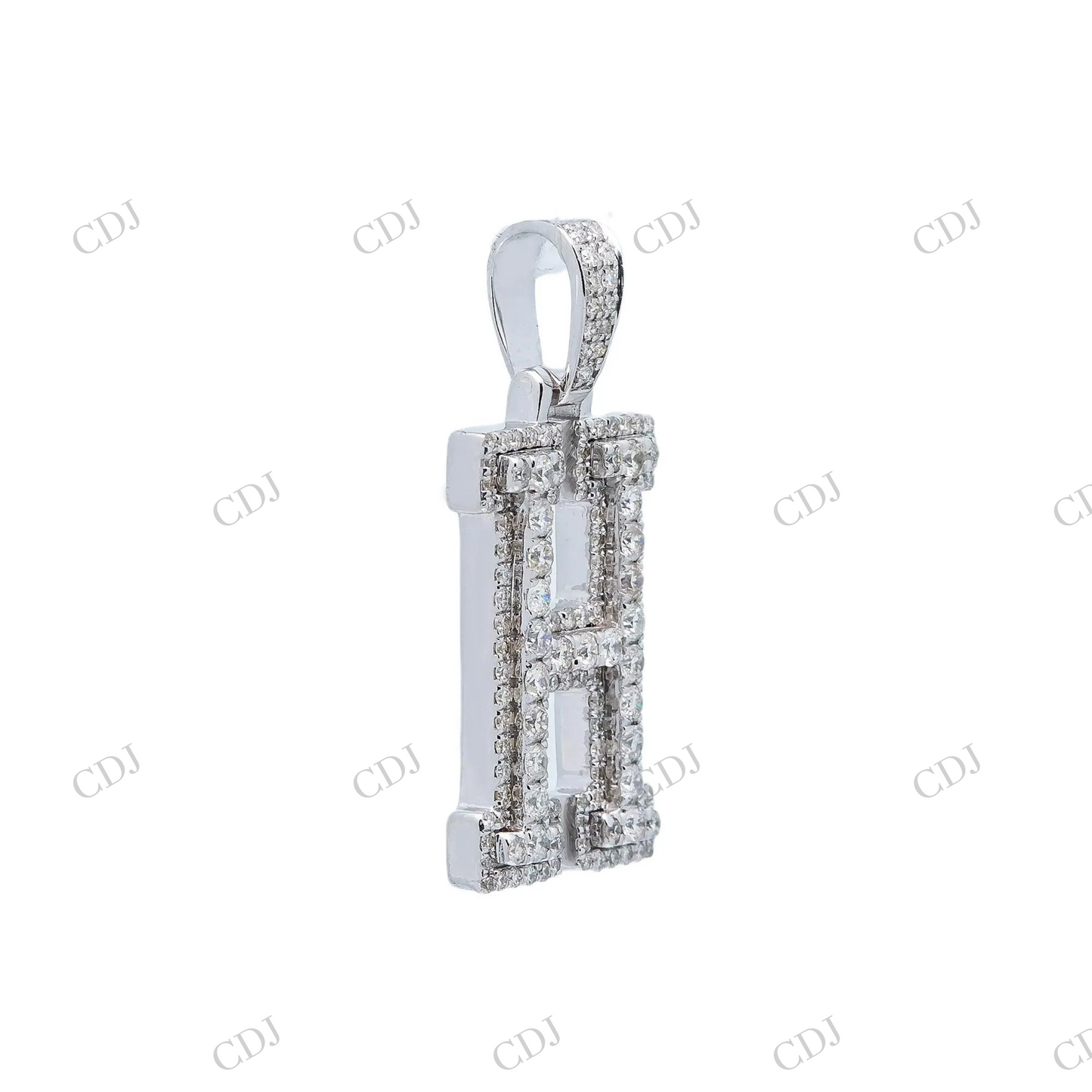 925 Silver Moissanite Letter H Pendant Hip Hop Pendent customdiamjewel