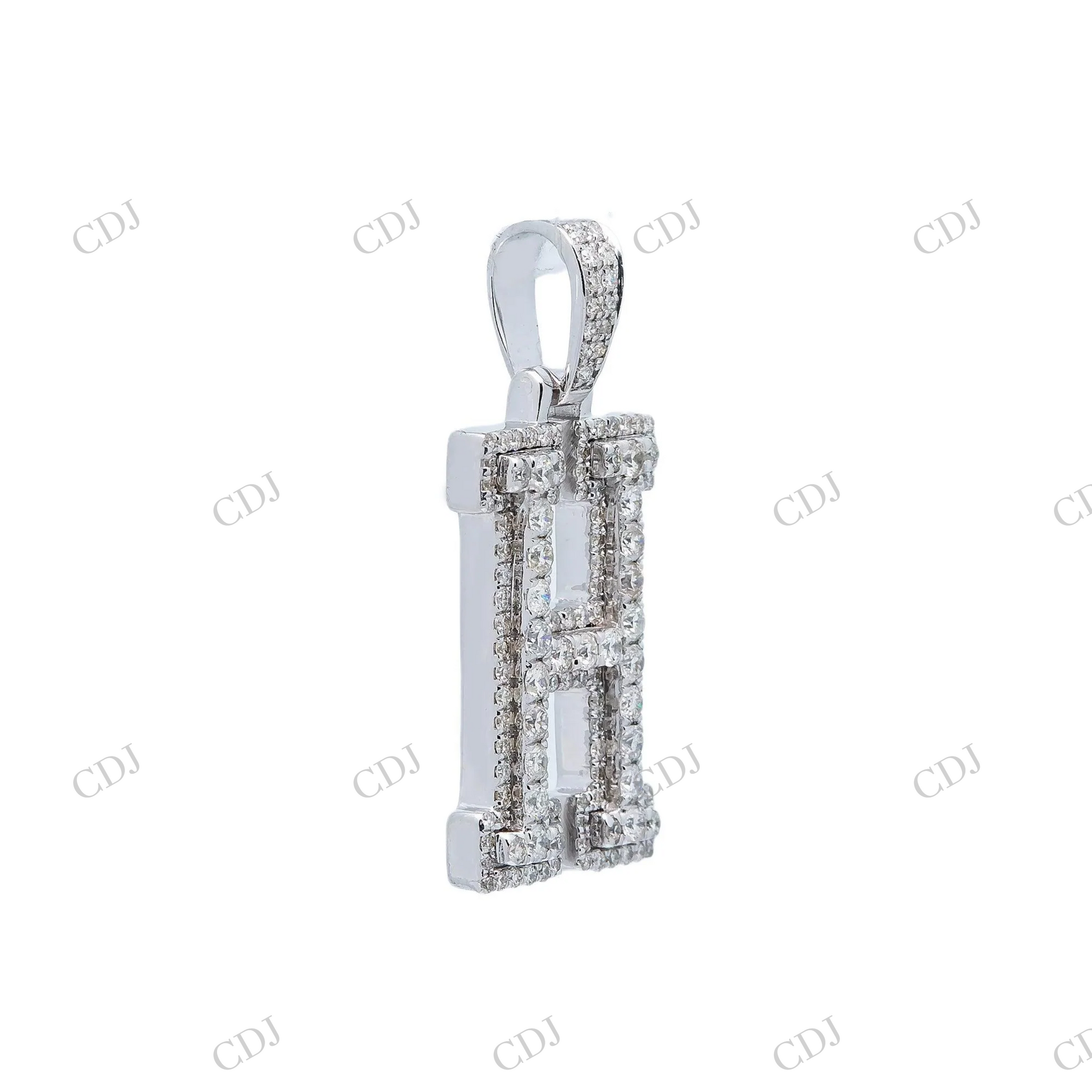 925 Silver Moissanite Letter H Pendant Hip Hop Pendent customdiamjewel