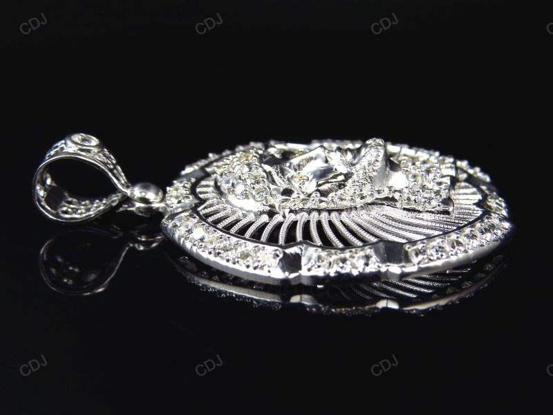 White Gold Jesus Piece Plain Pendant hip hop jewelry CustomDiamJewel