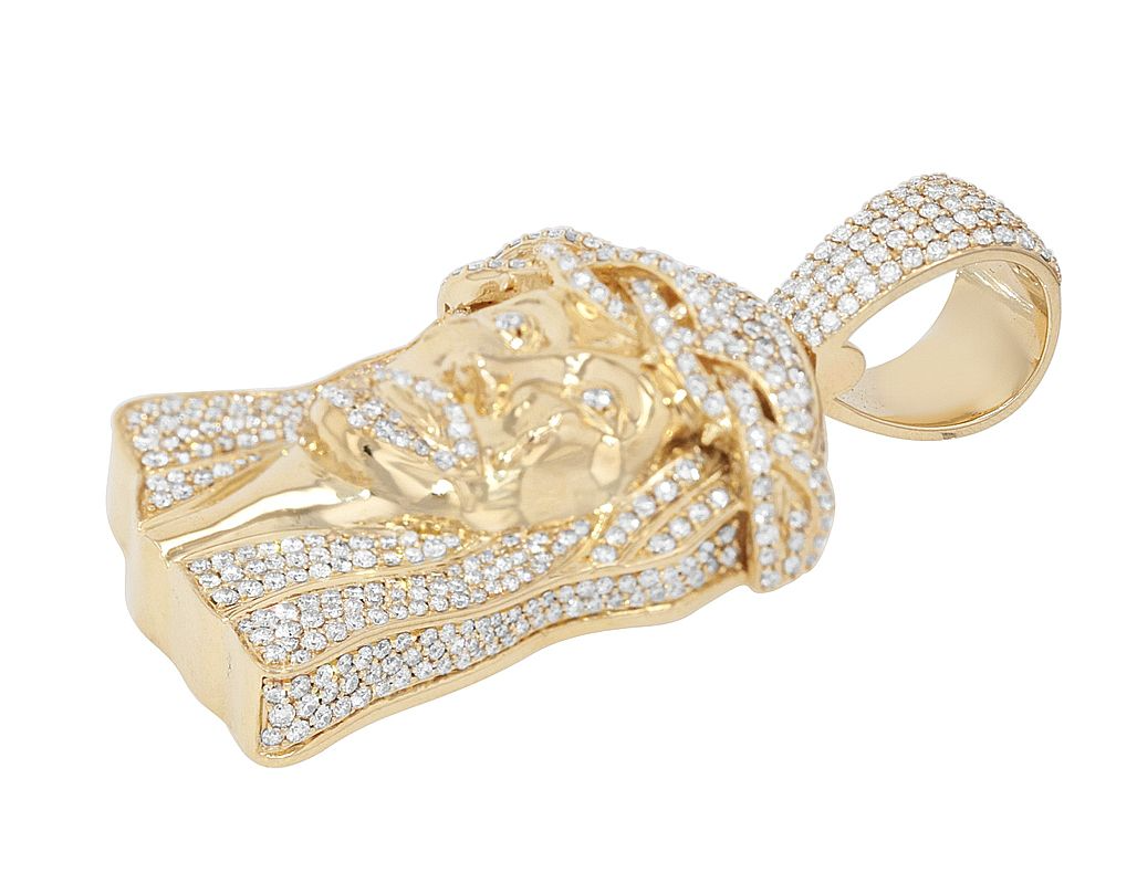 Lab Grown Diamond Gold Jesus Iced Out Handmade Pendant hip hop jewelry CustomDiamJewel