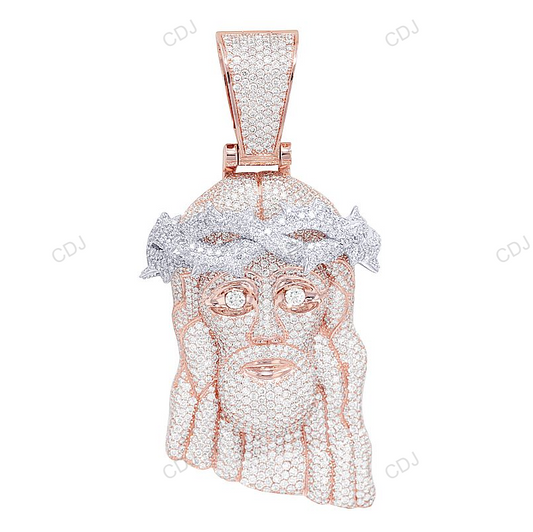 Iced Out 10K Solid Gold Lab Grown Diamond Jesus Pendant hip hop jewelry CustomDiamJewel
