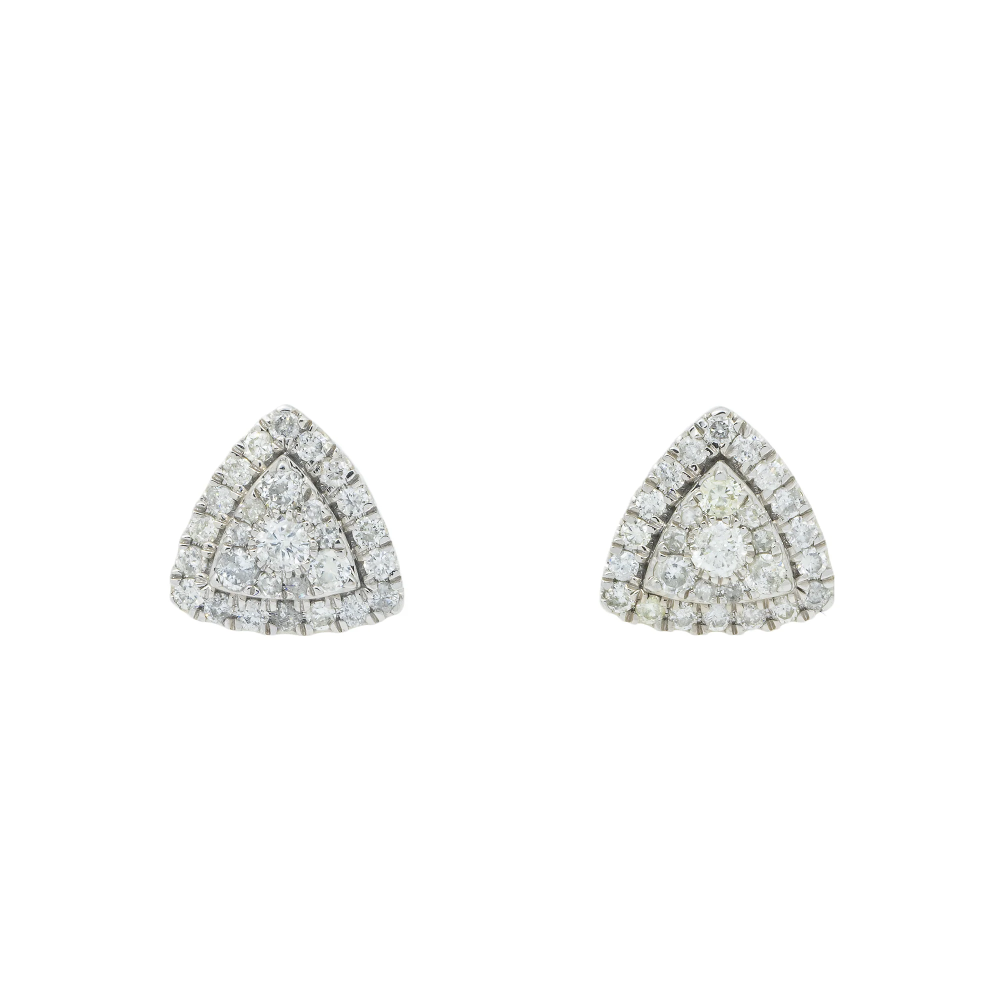 Gold Lab Grown Diamond Trillion Shape Stud Earrings for Women hip hop jewelry customdiamjewel