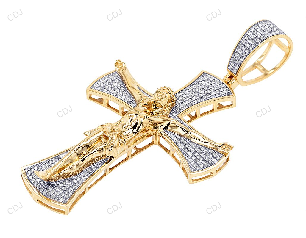 Jesus Crucifix Lab Grown Diamond Gold Wholesale Jesus Pendant hip hop jewelry CustomDiamJewel