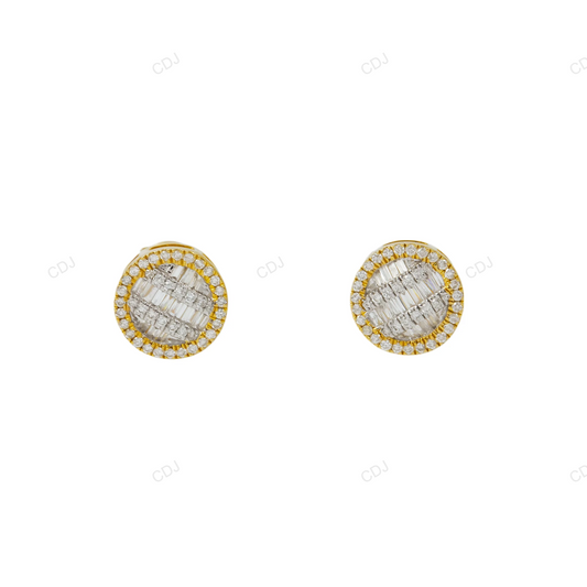 10K Gold Baguette Lab Grown Diamond Stud Earrings hip hop jewelry customdiamjewel