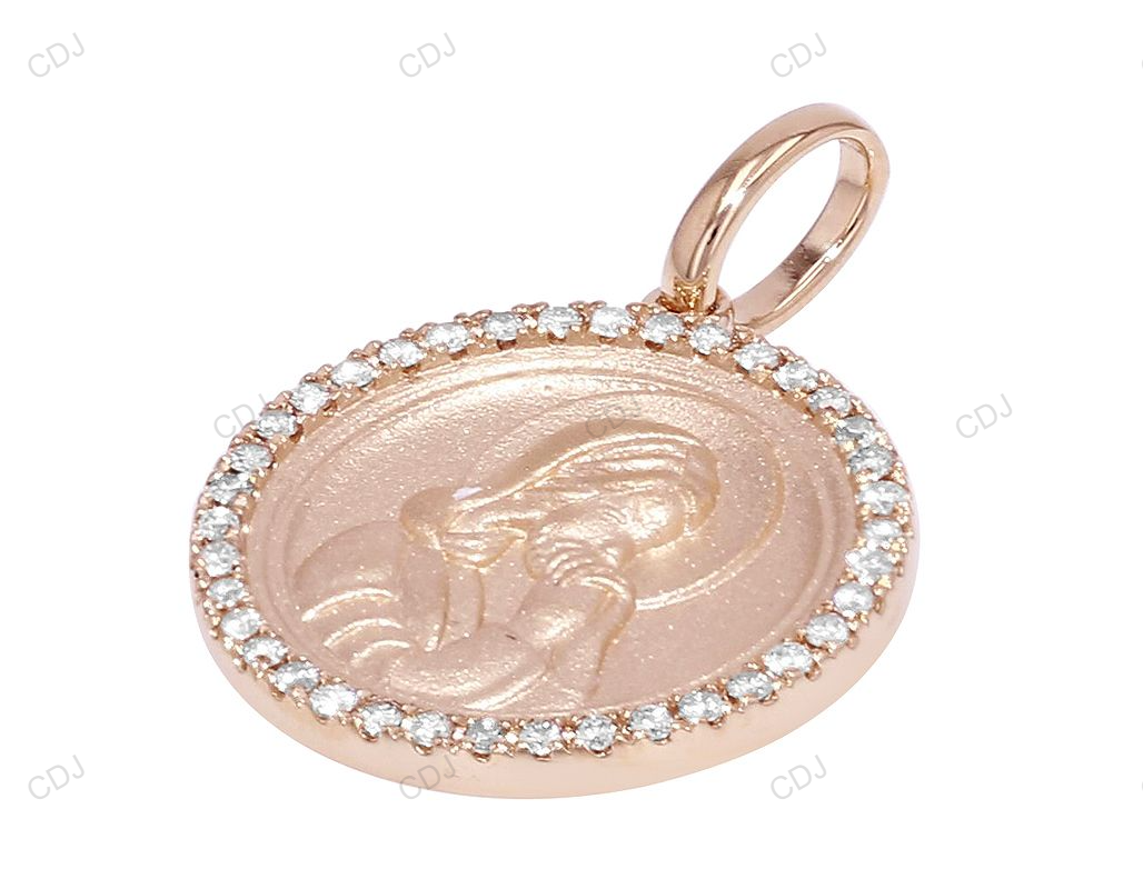 Medallion Praying CVD Diamond Rose Gold Pendant hip hop jewelry CustomDiamJewel