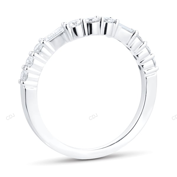 White Gold Lab Grown Diamond Wedding Band For Every Day