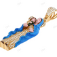 Mother Mary Blue Enamel CVD Diamond Yellow Gold Pendant hip hop jewelry CustomDiamJewel